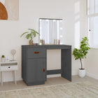 Dressing Table with LED 95x50x133.5 cm Solid Pine Wood Grey