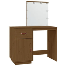 Kaptafel Met Led 95X50X133,5 Cm Massief Grenenhout Honingbruin