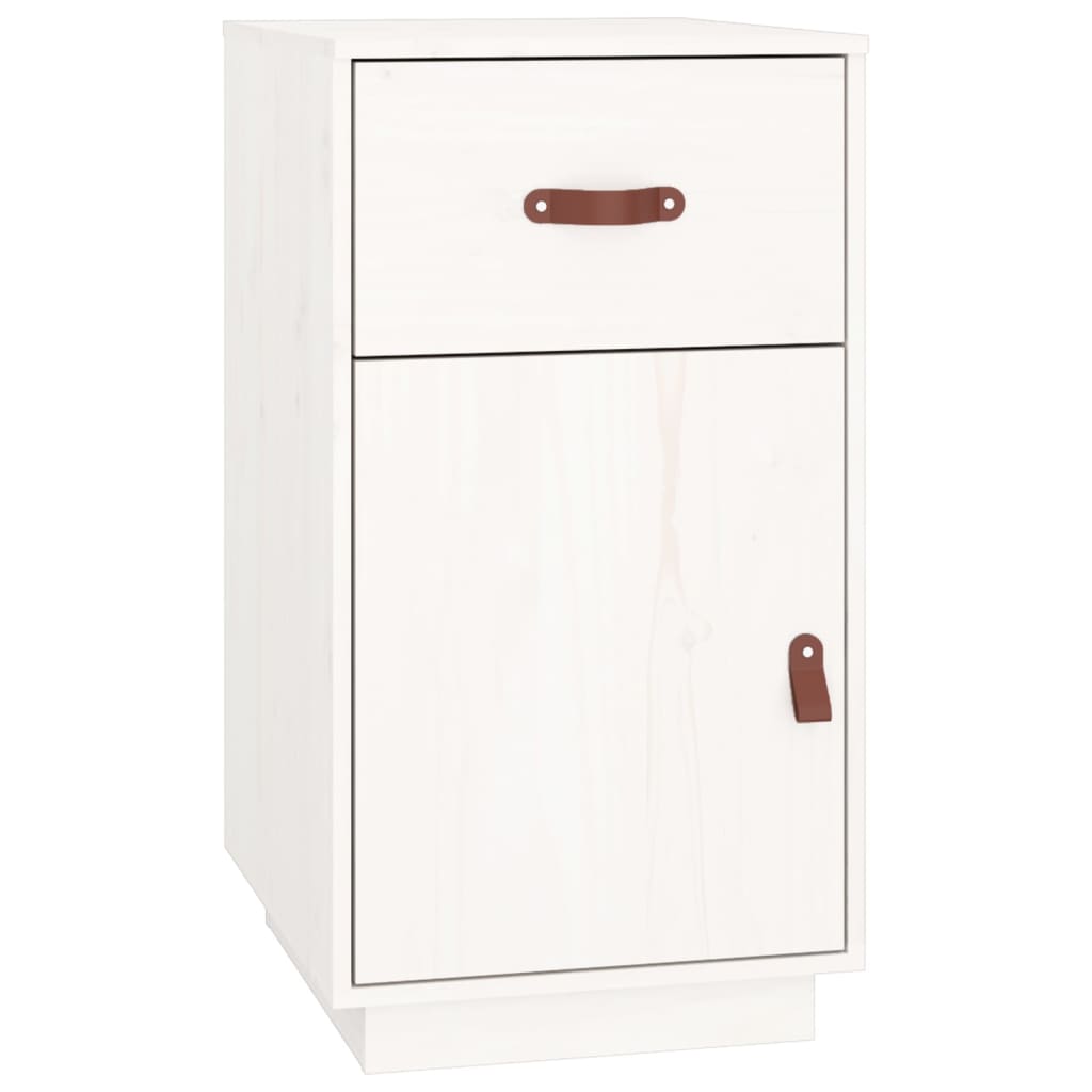 Bureaukastje 40X50X75 Cm Massief Grenenhout Wit
