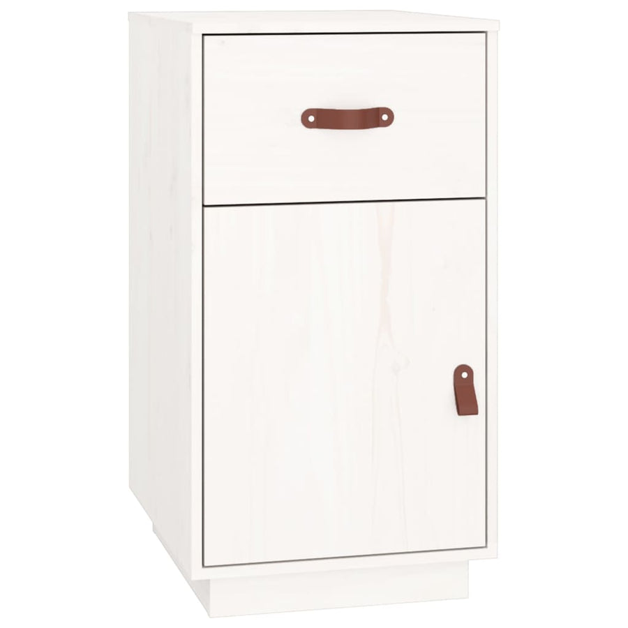 Bureaukastje 40X50X75 Cm Massief Grenenhout Wit