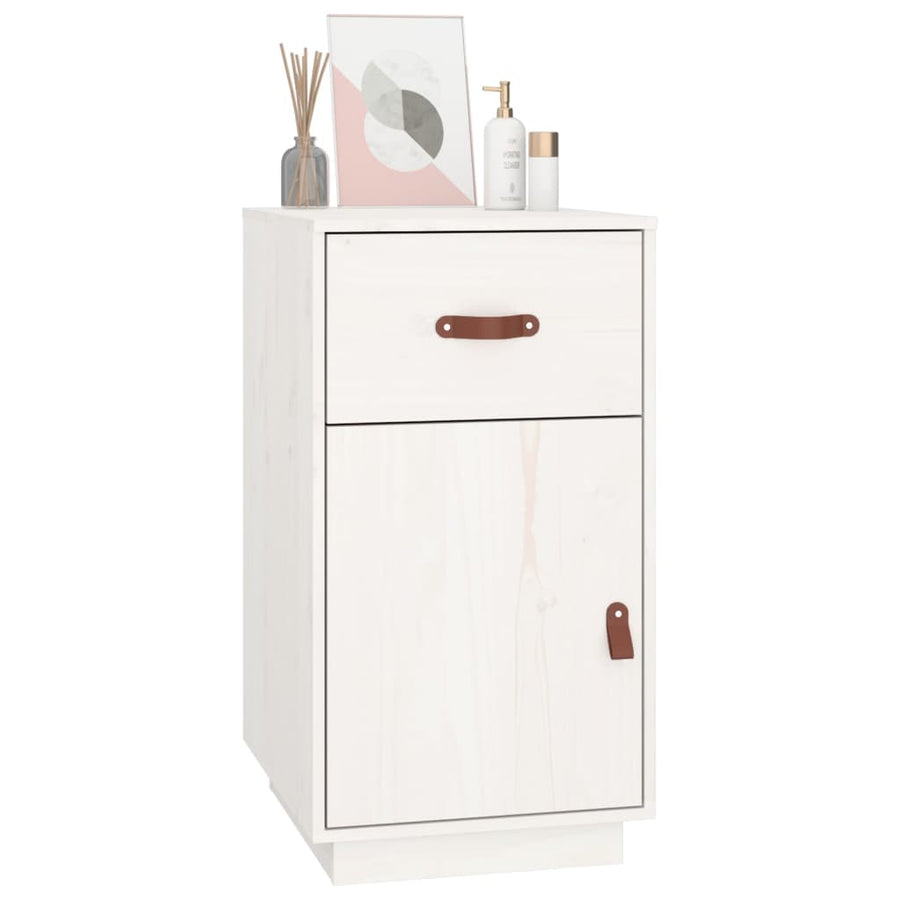 Bureaukastje 40X50X75 Cm Massief Grenenhout Wit