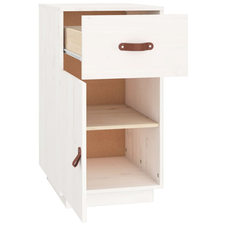 Bureaukastje 40X50X75 Cm Massief Grenenhout Wit
