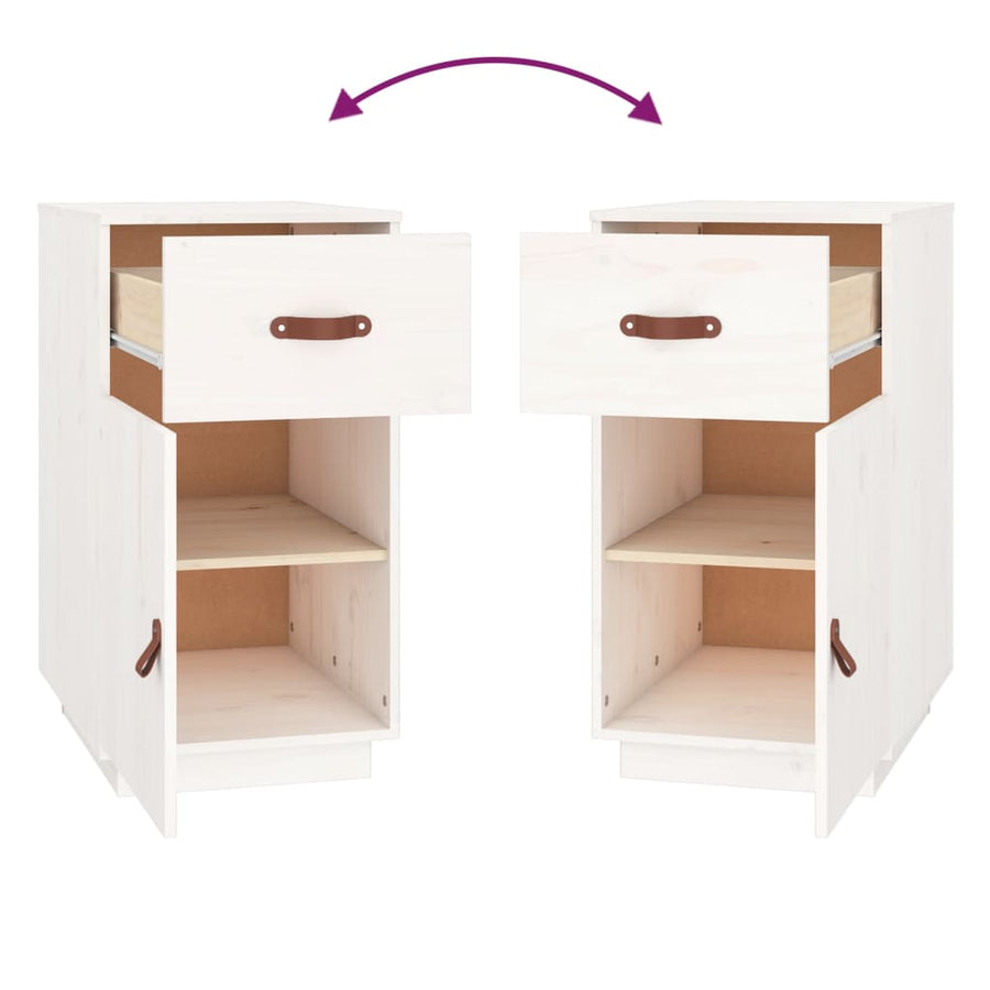 Bureaukastje 40X50X75 Cm Massief Grenenhout Wit