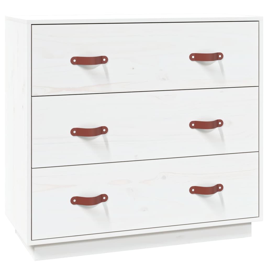 Dressoir 80x40x75 cm massief grenenhout wit