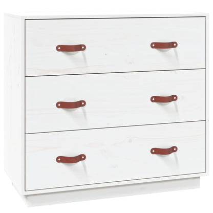 Dressoir 80x40x75 cm massief grenenhout wit