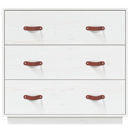 Dressoir 80x40x75 cm massief grenenhout wit