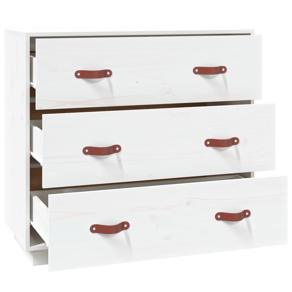 Dressoir 80x40x75 cm massief grenenhout wit
