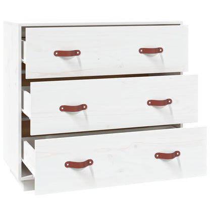 Dressoir 80x40x75 cm massief grenenhout wit