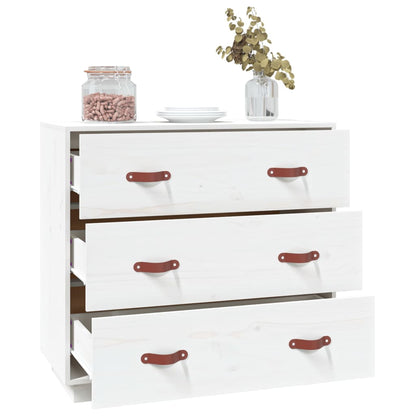 Dressoir 80x40x75 cm massief grenenhout wit