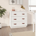 Dressoir 80x40x75 cm massief grenenhout wit wandmontage