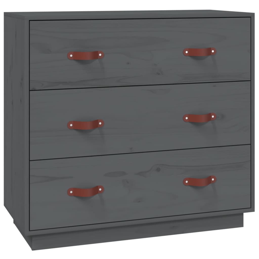 Dressoir 80X40X75 Cm Massief Grenenhout Grijs