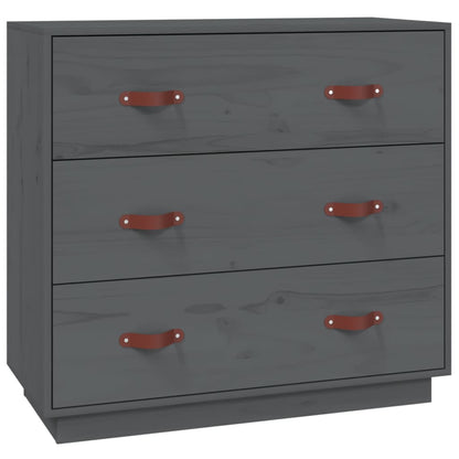 Dressoir 80X40X75 Cm Massief Grenenhout Grijs
