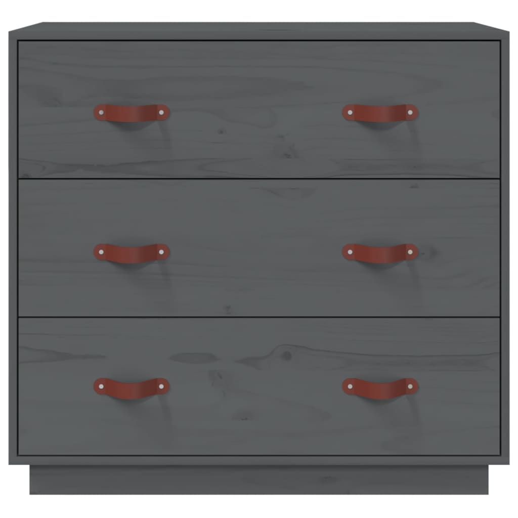 Dressoir 80X40X75 Cm Massief Grenenhout Grijs