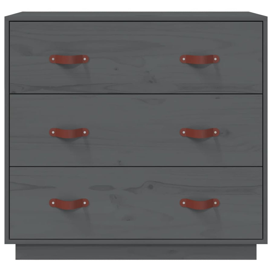 Dressoir 80X40X75 Cm Massief Grenenhout Grijs