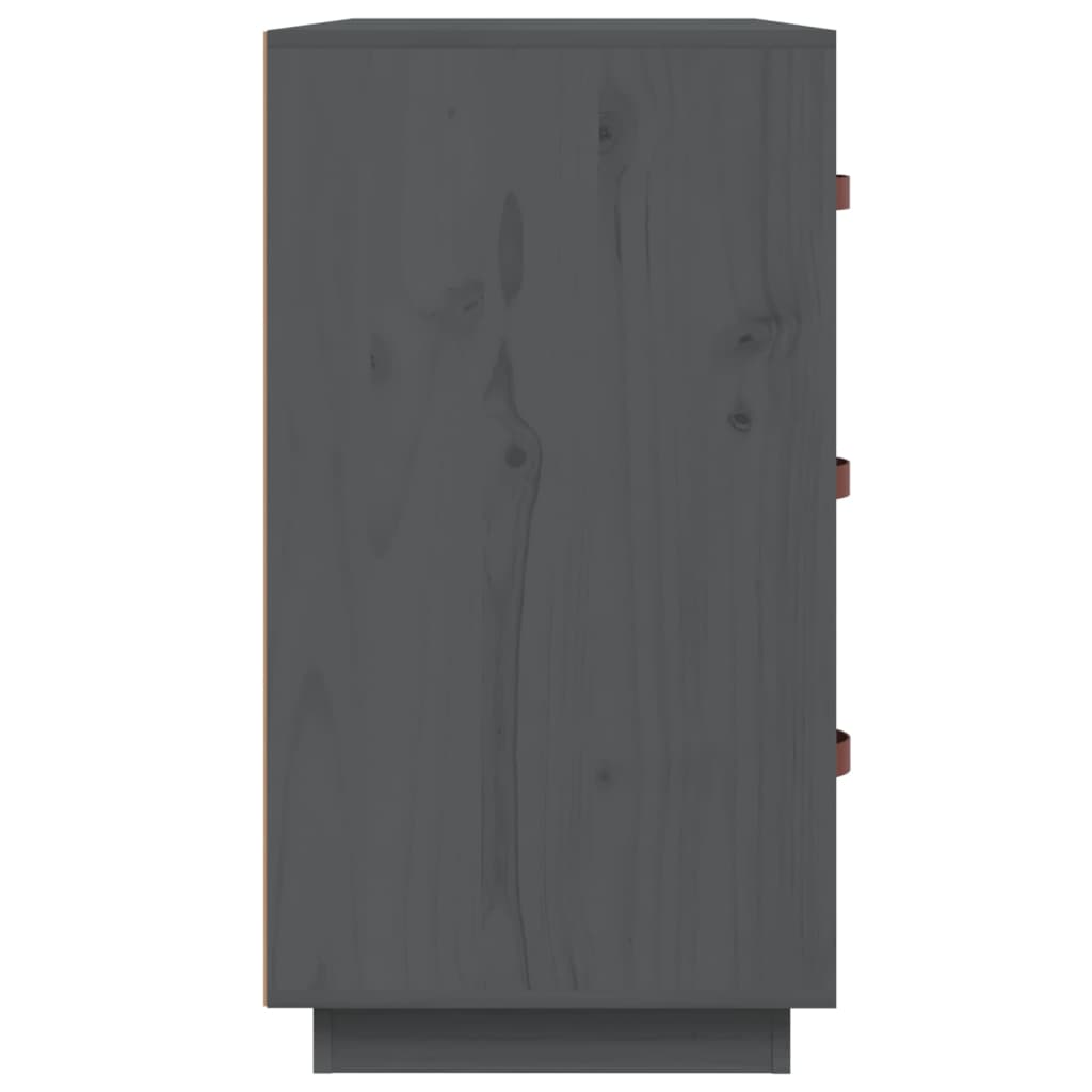 Dressoir 80X40X75 Cm Massief Grenenhout Grijs