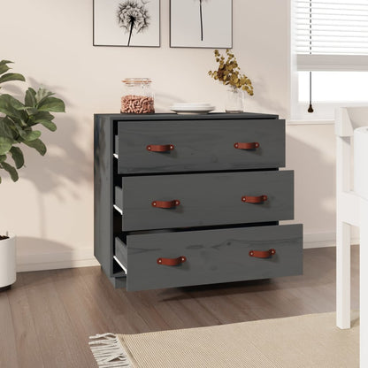 Dressoir 80X40X75 Cm Massief Grenenhout Grijs