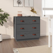 Dressoir 80x40x75 cm massief grenenhout grijs wandmontage