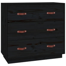 Dressoir 80X40X75 Cm Massief Grenenhout Zwart