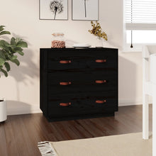 Dressoir 80X40X75 Cm Massief Grenenhout Zwart