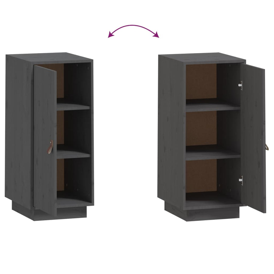 Dressoir 34X40X75 Cm Massief Grenenhout Grijs
