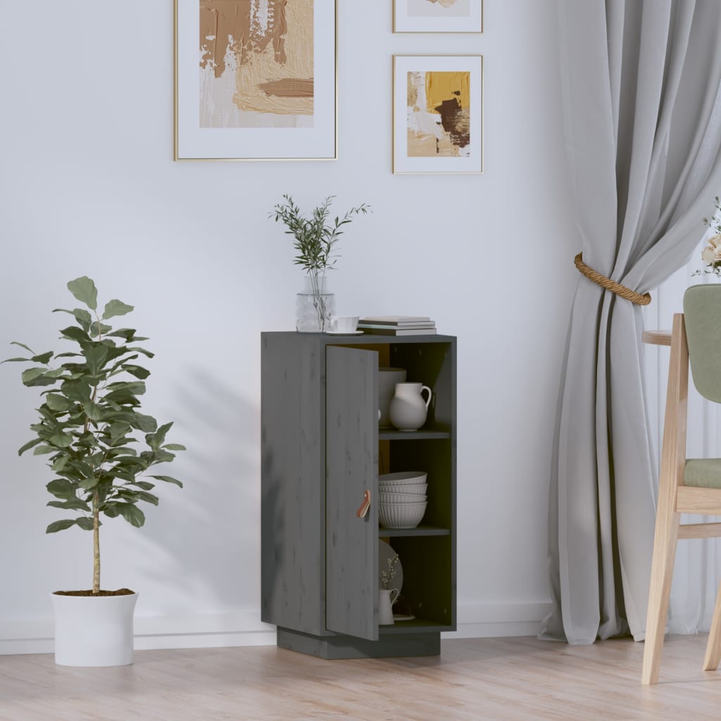 Dressoir 34X40X75 Cm Massief Grenenhout Grijs