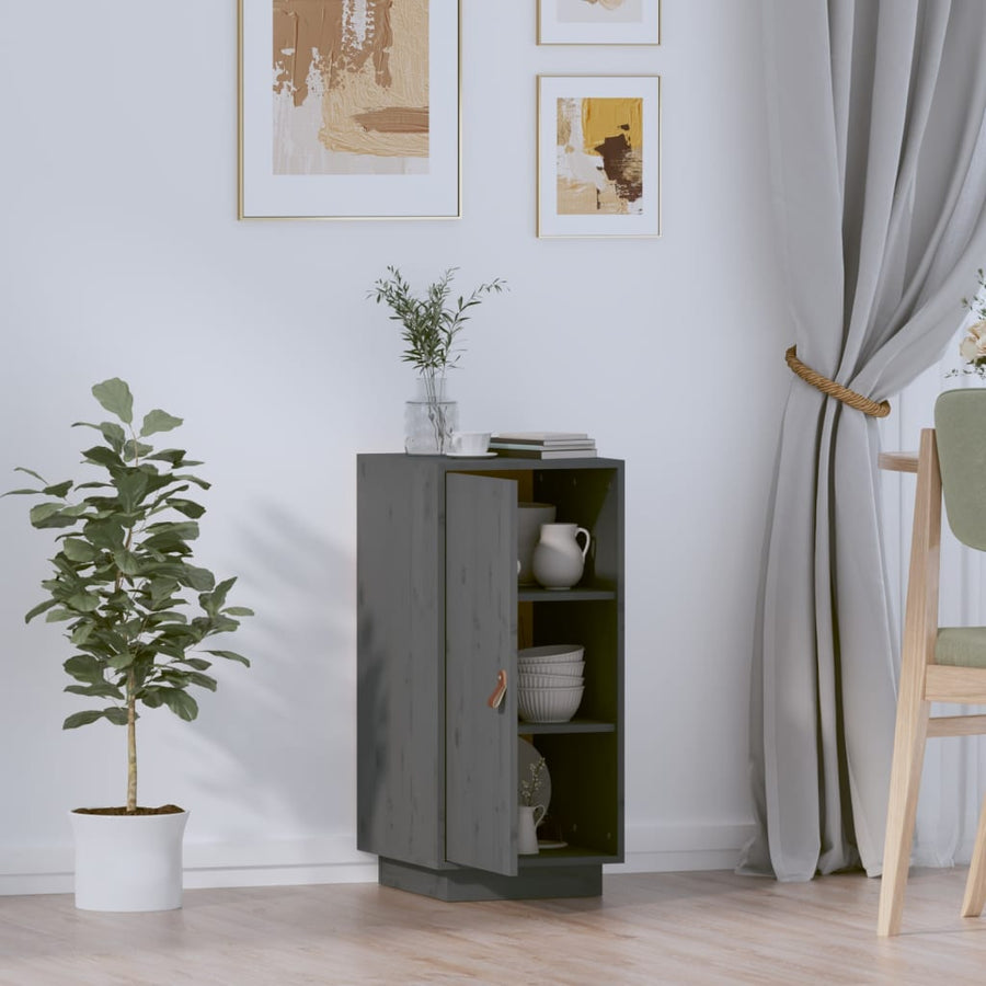 Dressoir 34X40X75 Cm Massief Grenenhout Grijs