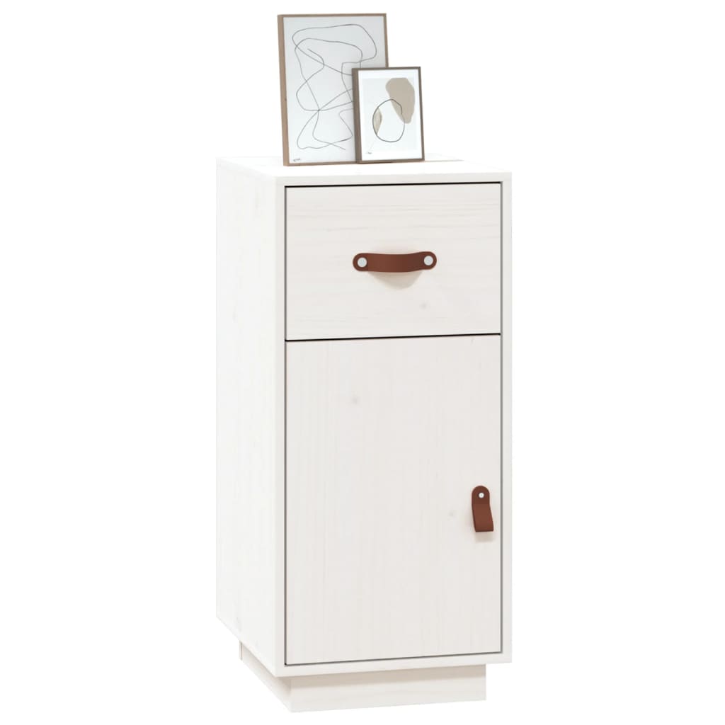 Dressoir 34X40X75 Cm Massief Grenenhout Wit
