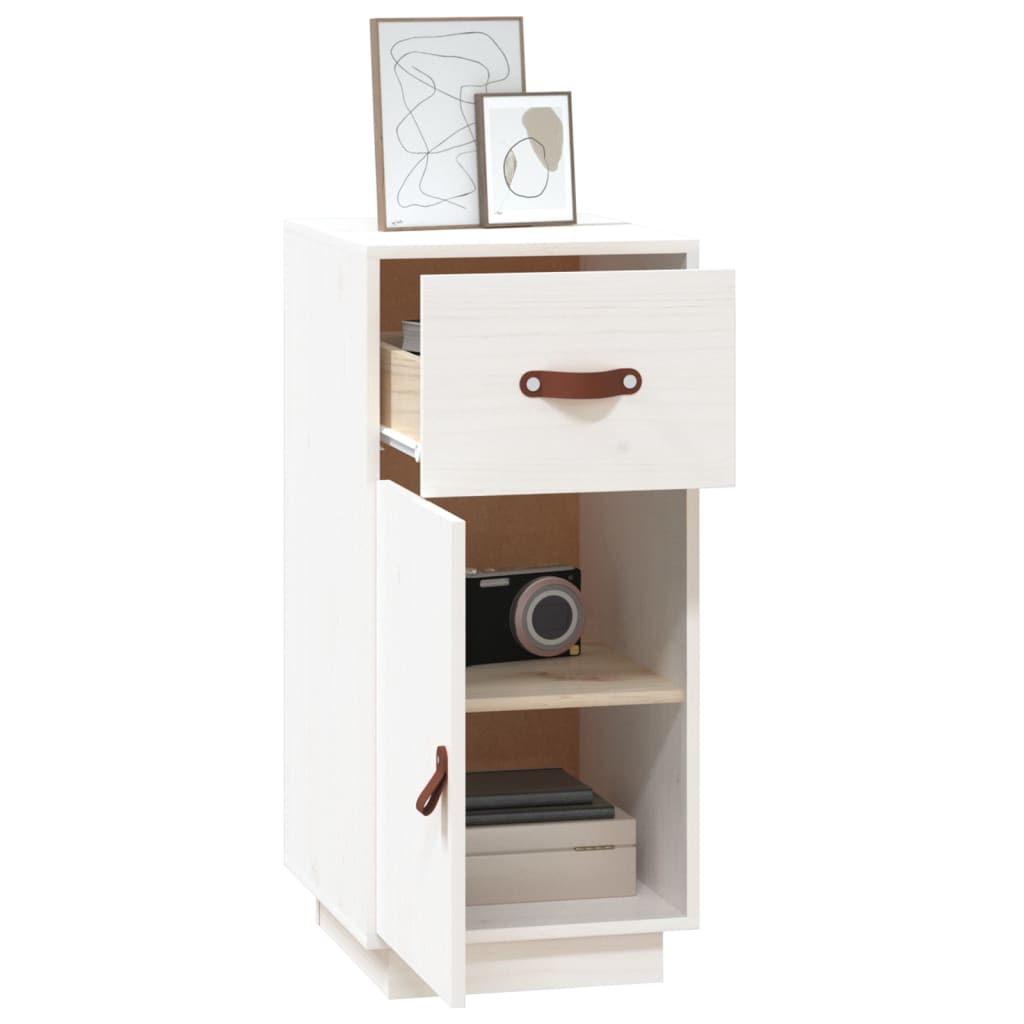 Dressoir 34X40X75 Cm Massief Grenenhout Wit