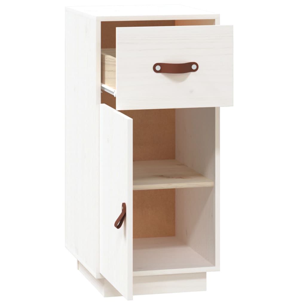 Dressoir 34X40X75 Cm Massief Grenenhout Wit