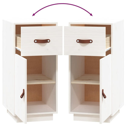 Dressoir 34X40X75 Cm Massief Grenenhout Wit
