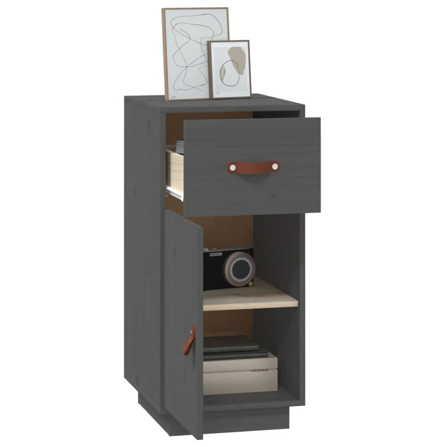 Dressoir 34X40X75 Cm Massief Grenenhout Grijs