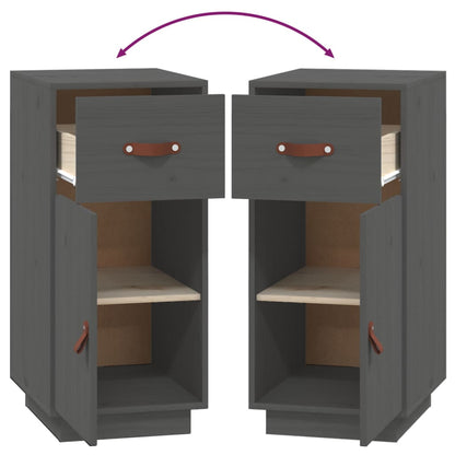 Dressoir 34X40X75 Cm Massief Grenenhout Grijs