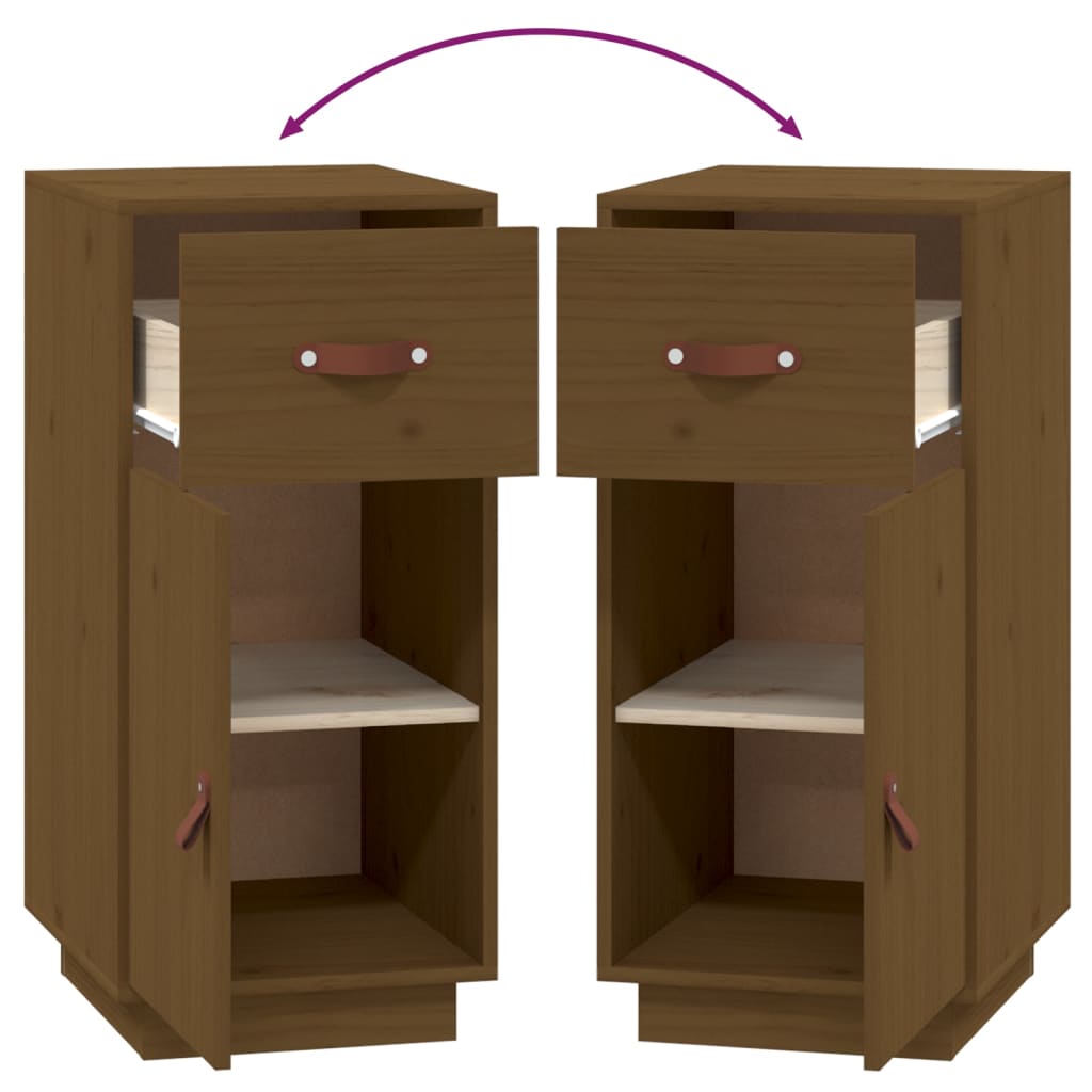 Dressoir 34X40X75 Cm Massief Grenenhout Honingbruin