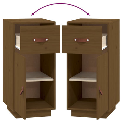 Dressoir 34X40X75 Cm Massief Grenenhout Honingbruin