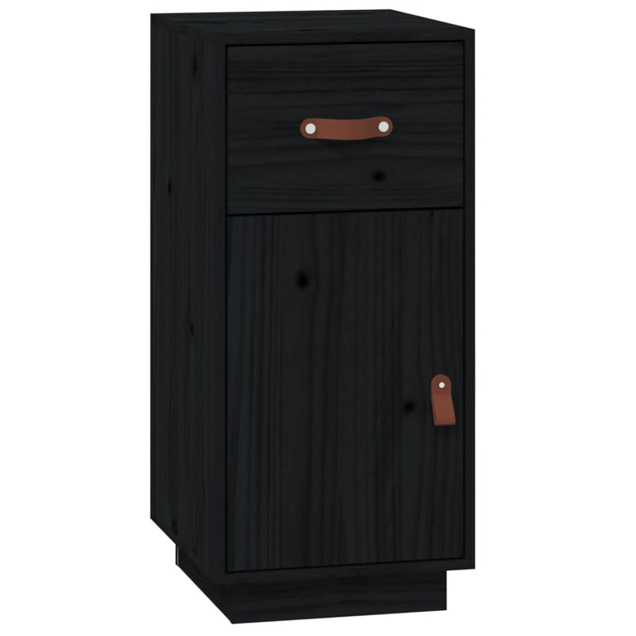 Dressoir 34X40X75 Cm Massief Grenenhout Zwart