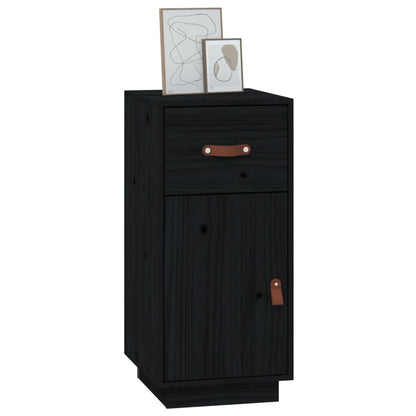 Dressoir 34X40X75 Cm Massief Grenenhout Zwart