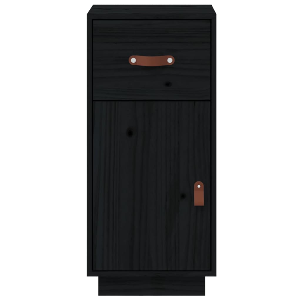 Dressoir 34X40X75 Cm Massief Grenenhout Zwart
