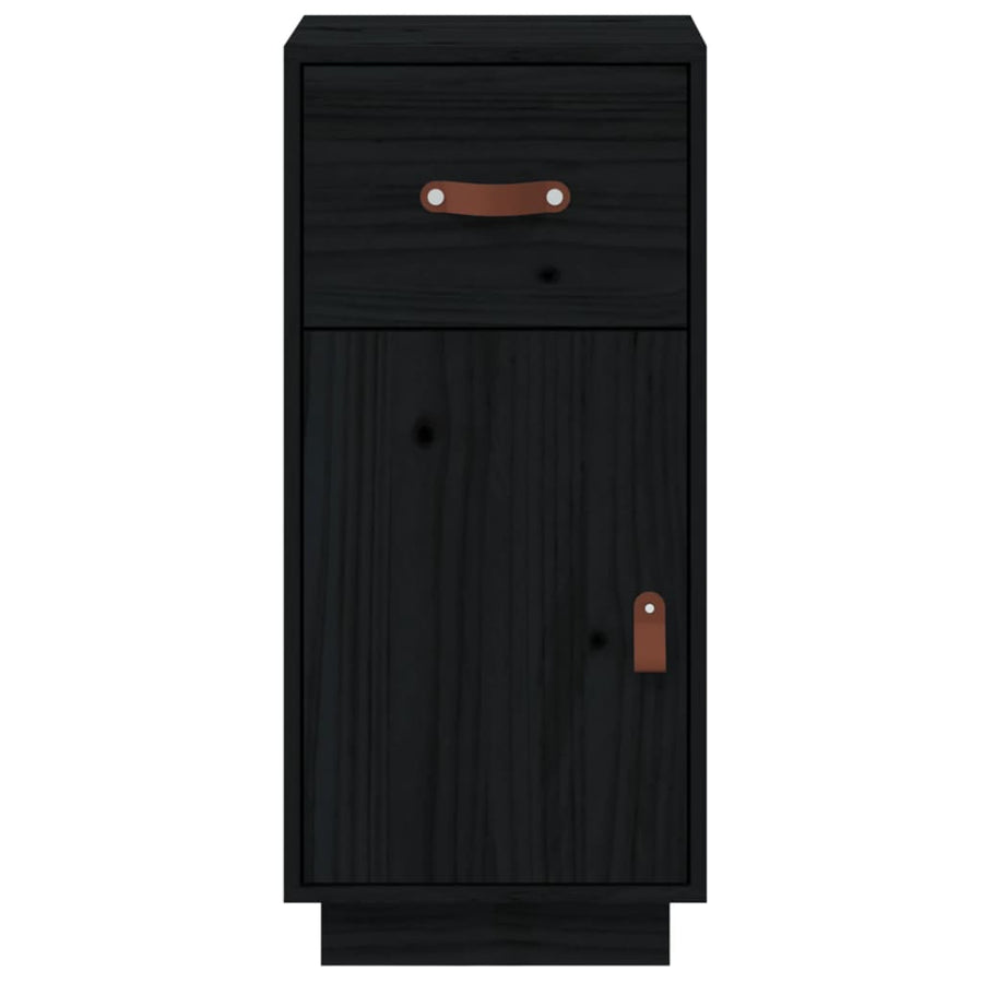 Dressoir 34X40X75 Cm Massief Grenenhout Zwart