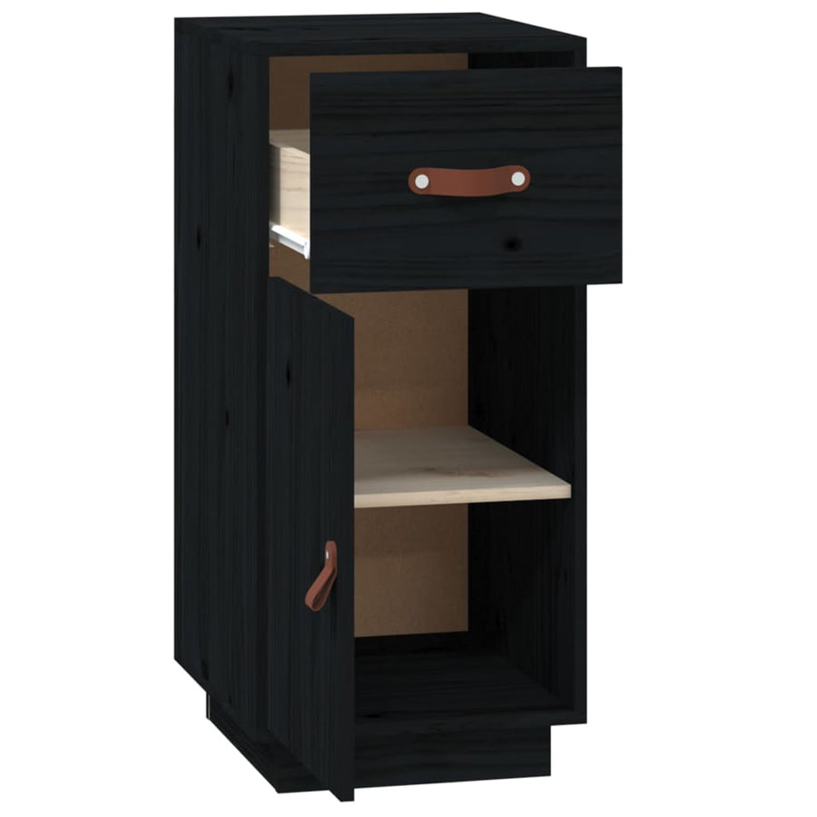 Dressoir 34X40X75 Cm Massief Grenenhout Zwart