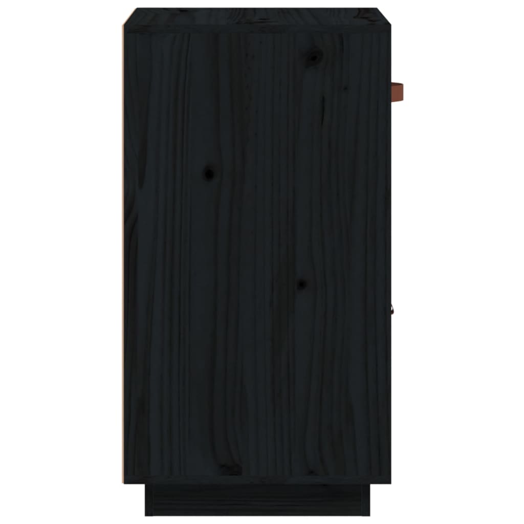 Dressoir 34X40X75 Cm Massief Grenenhout Zwart