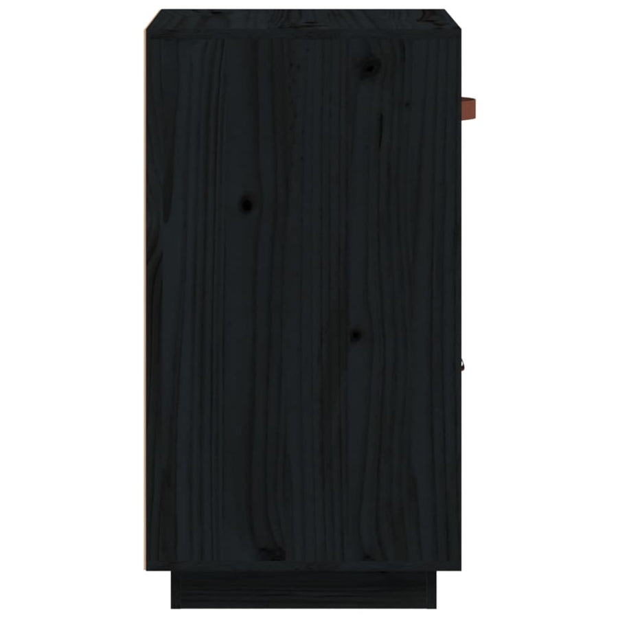 Dressoir 34X40X75 Cm Massief Grenenhout Zwart