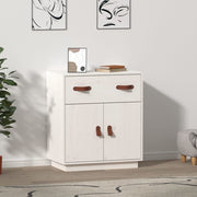 Dressoir 65,5x40x75 cm massief grenenhout wit wandmontage
