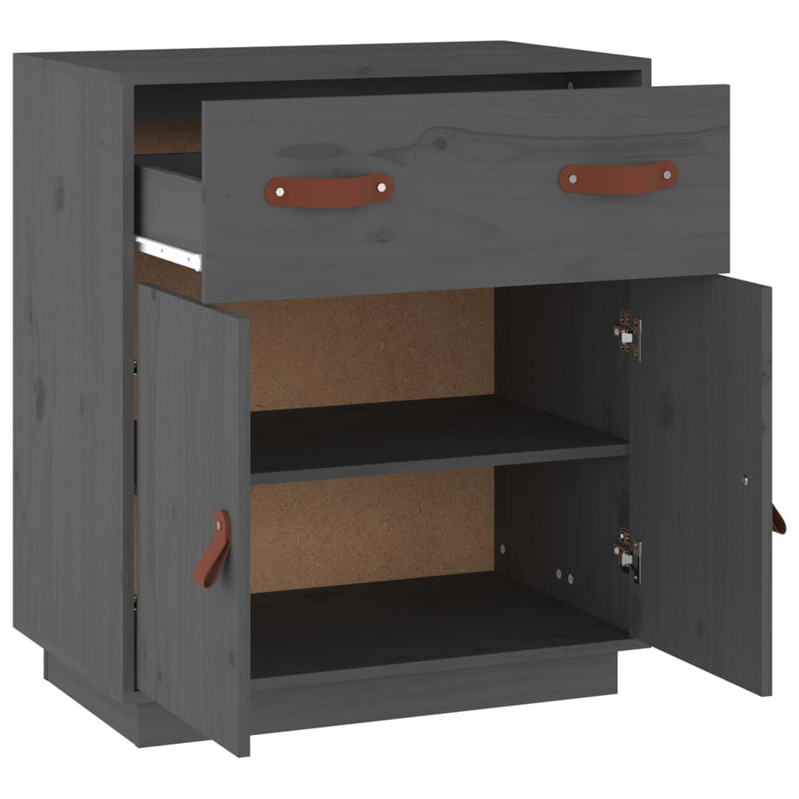 Dressoir 65,5X40X75 Cm Massief Grenenhout Grijs