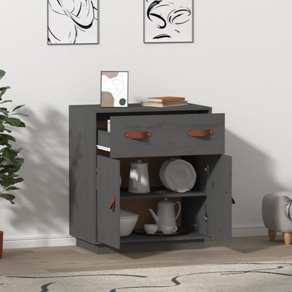 Dressoir 65,5X40X75 Cm Massief Grenenhout Grijs