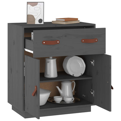 Dressoir 65,5X40X75 Cm Massief Grenenhout Grijs