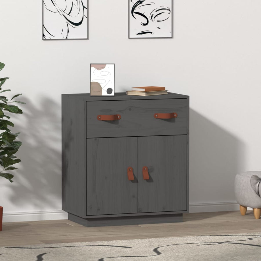 Dressoir 65,5X40X75 Cm Massief Grenenhout Grijs
