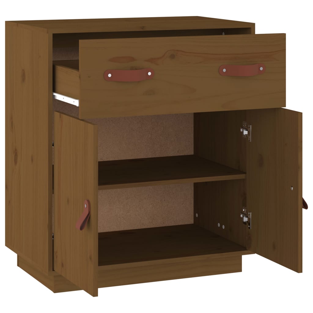 Dressoir 65,5X40X75 Cm Massief Grenenhout Honingbruin
