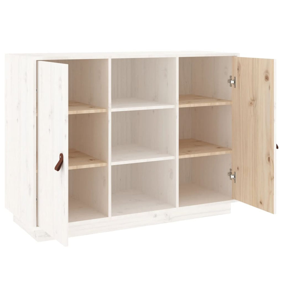 Dressoir 100X40X75 Cm Massief Grenenhout Wit