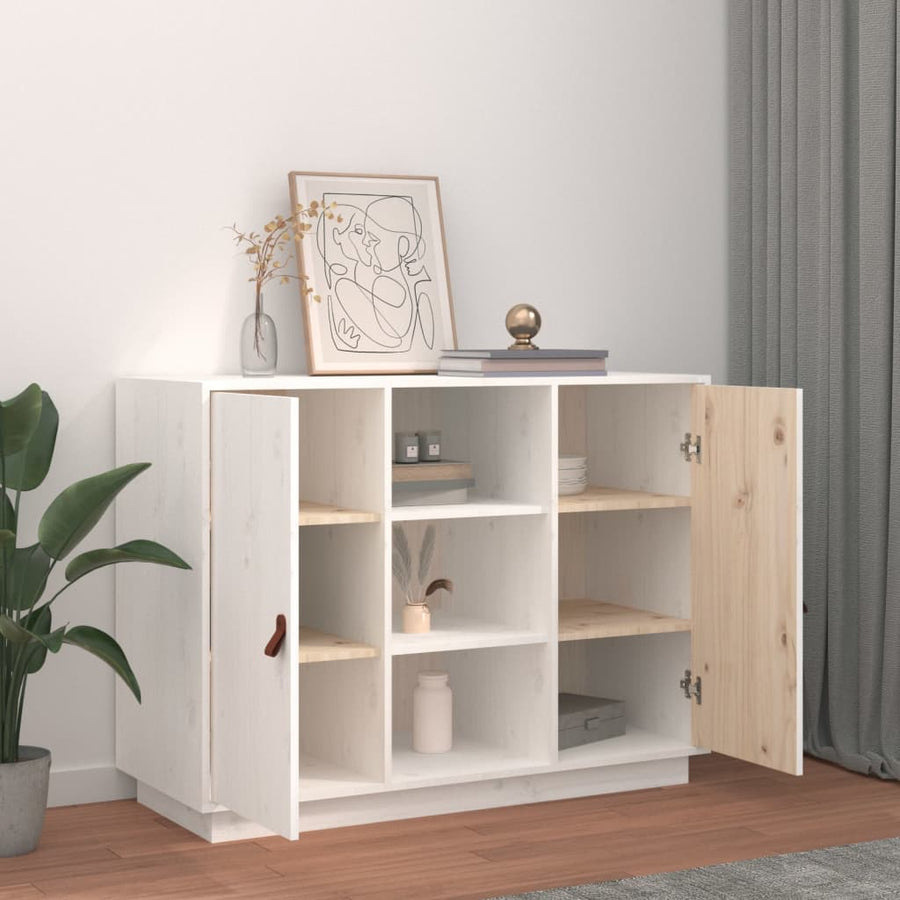 Dressoir 100X40X75 Cm Massief Grenenhout Wit
