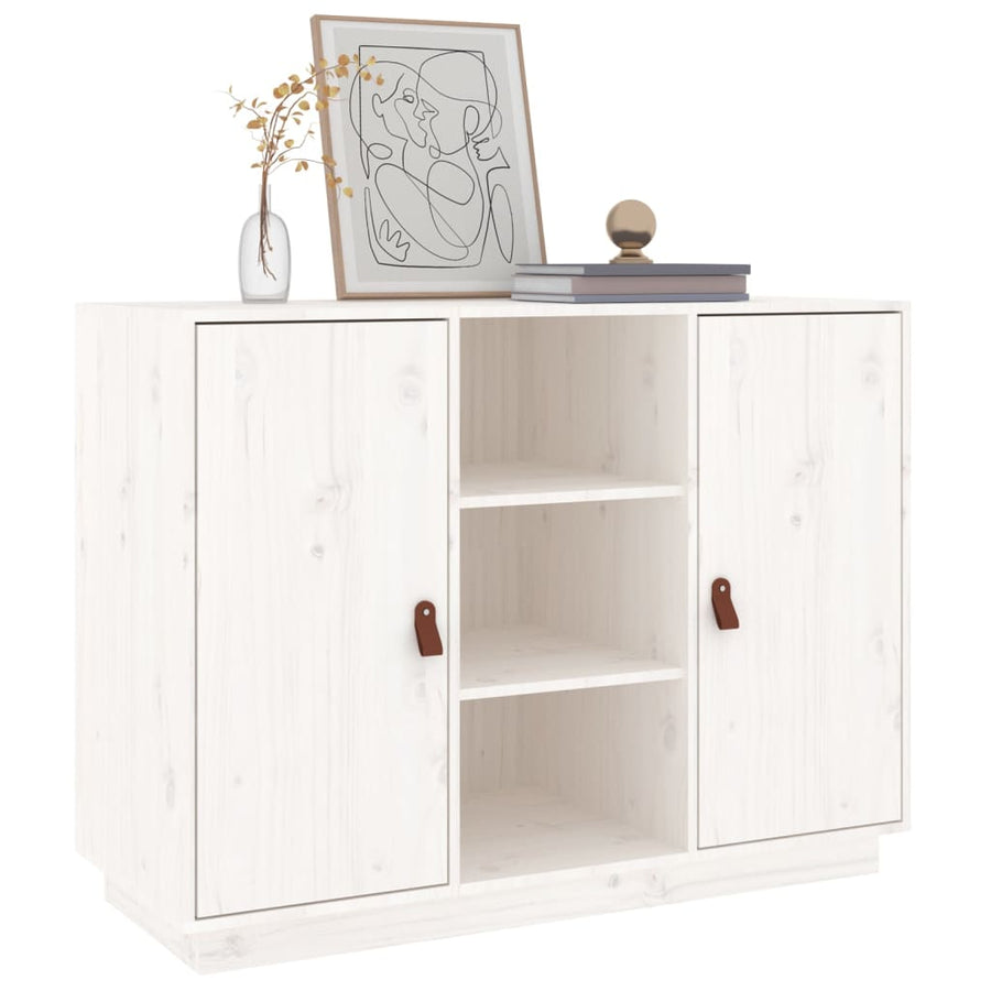 Dressoir 100X40X75 Cm Massief Grenenhout Wit